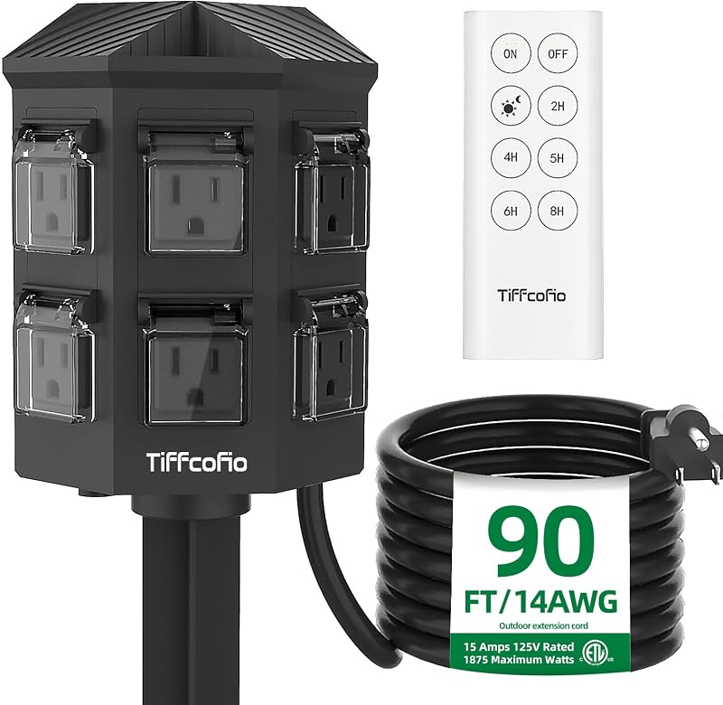 Regleta exterior con extensión 90ft, control remoto 100ft