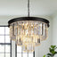 Candelabro cristal negro 20pulg 9 luces colgante sala