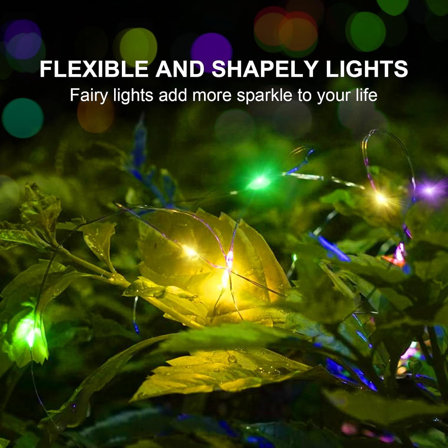 Guirnalda LED 50 luces 16ft doble potencia flexible impermeable