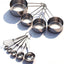 Set 10 Tazas y Cucharas Medidoras Acero Inox para Cocinar