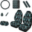 Set 10 Pzas Fundas Asiento Coche Estampado Cactus Verde
