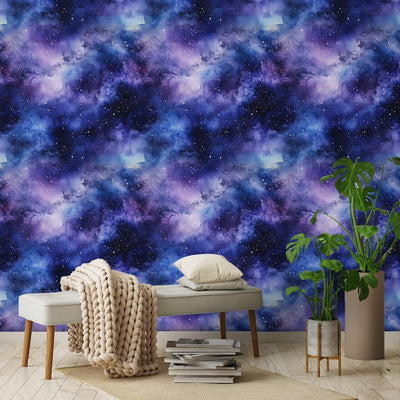 Papel tapiz adhesivo cielo nocturno estrellas nubes 17.71x236.2pulg