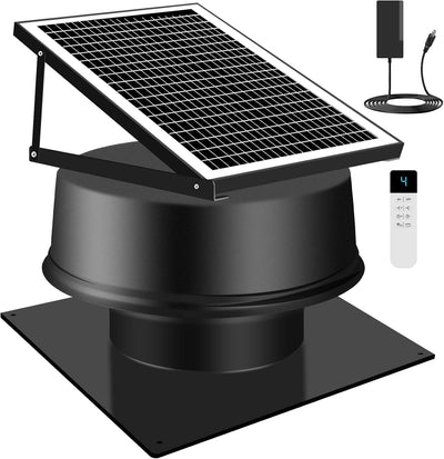 Ventilador solar techo 42W termostato control remoto 2100CFM