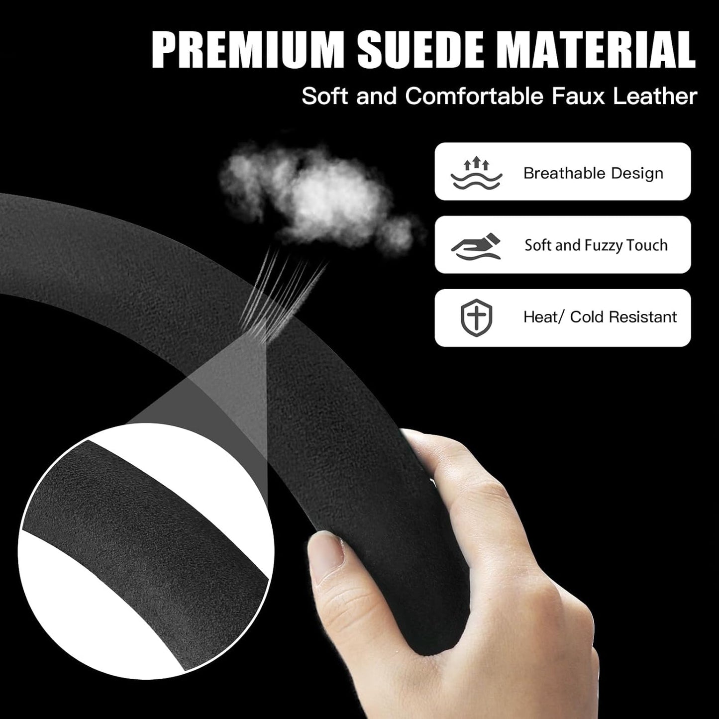 Funda volante gamuza silicona antiderrap 14.5-15" negro