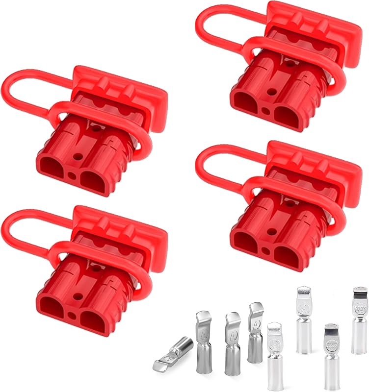 Kit enchufe batería 12-36 V 50 A para auto ATV 4unid rojo
