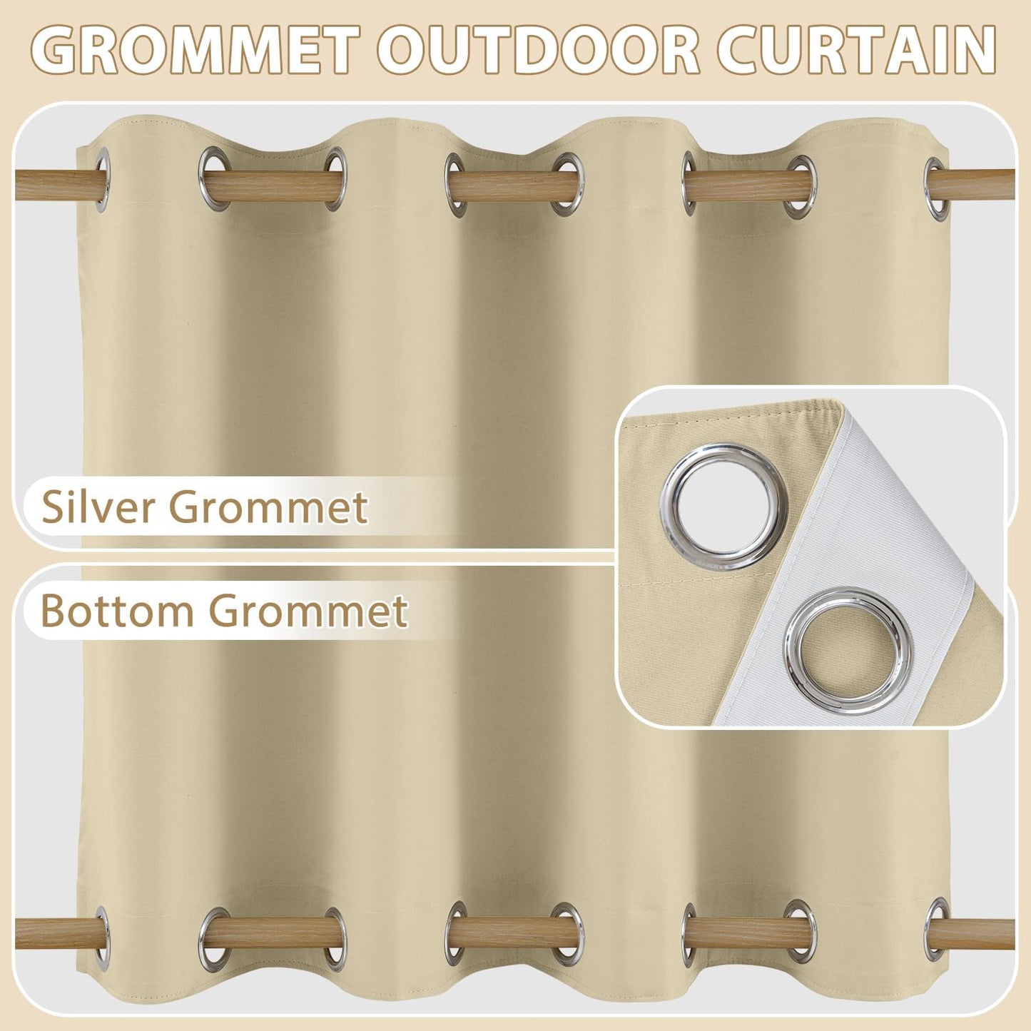 2 Cortinas impermeables exteriores con cremallera