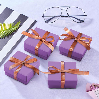 Caja regalo joyas 12 pzas cuadrada 2.75x2.75x1" morado