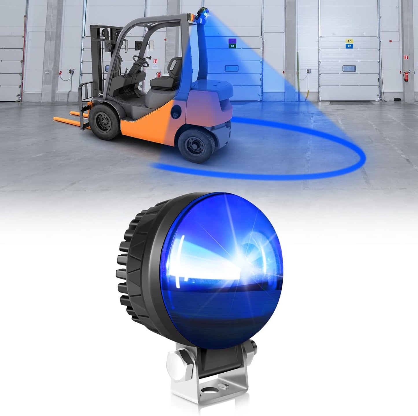 Carretilla elevadora con luz led azul 30w 10-110v