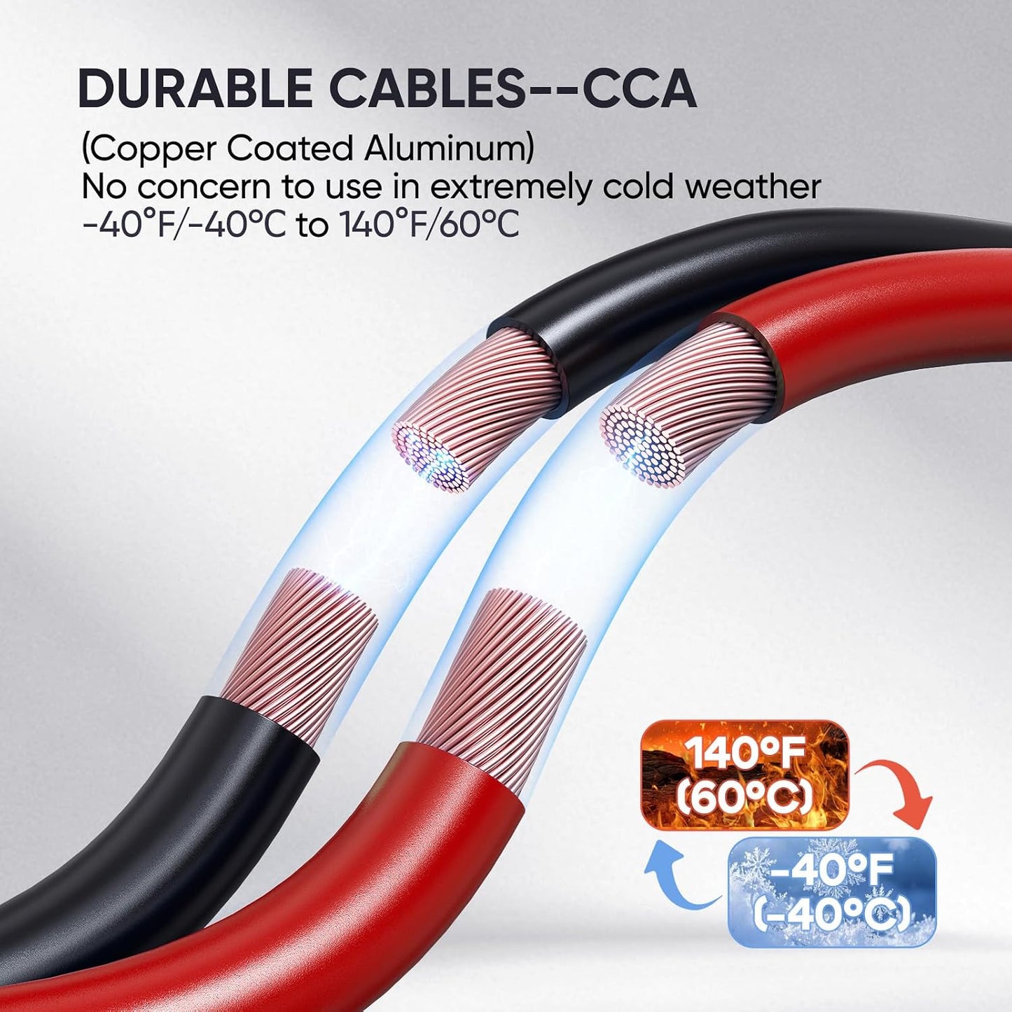 Cables puente batería auto 2 AWG 16 pies resistentes