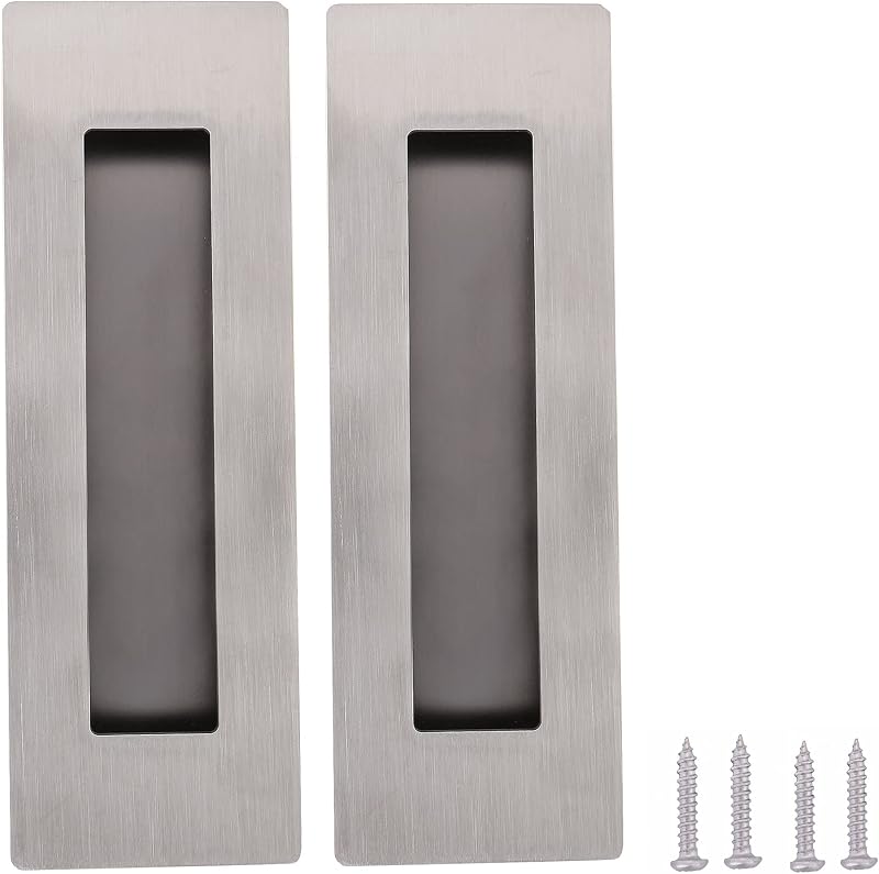 2 Tiradores puerta acero inox cepillado 6pulg