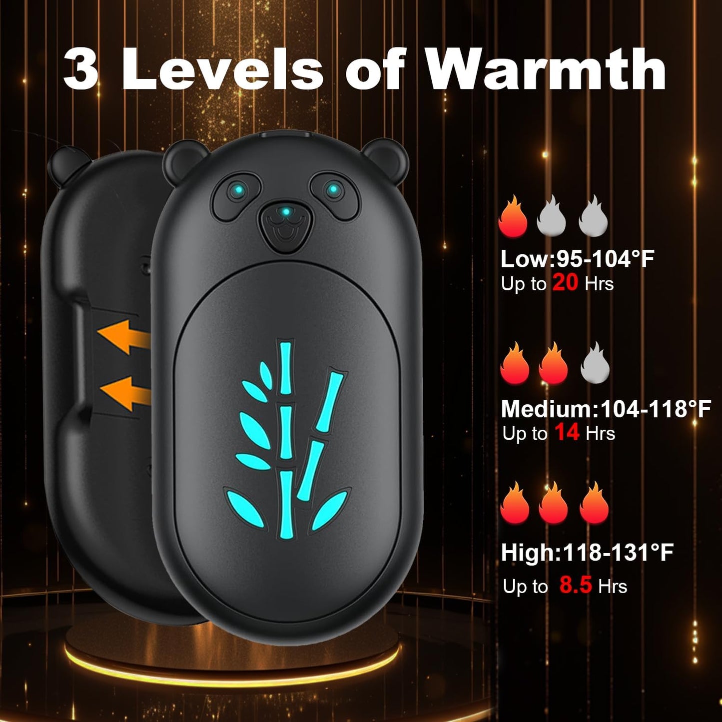 2 Calentador de mano recargable 6000mAh 20 hrs portátil