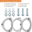 Kit brida escape 2.5" acero inox con junta y pernos