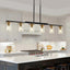 Lámpara araña cocina 6 luces metal rústico negro