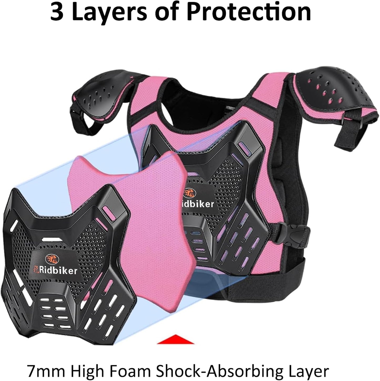 Chaleco armadura para niños motocross con protecciones
