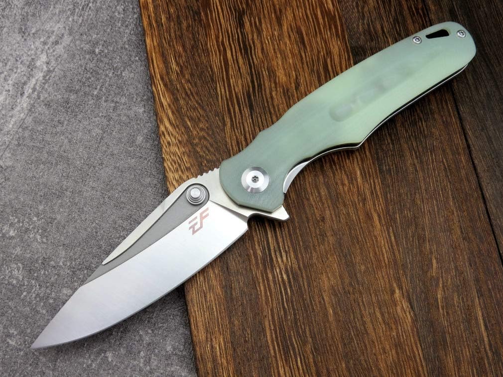 Cuchillo plegable EDC mango G10 hoja D2 jade