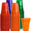 100 Vasos Plástico Reutilizables 16oz Coloridos Apilables