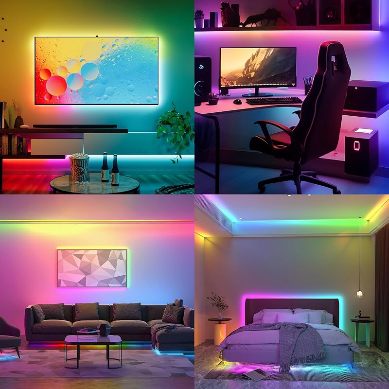 Tira luz COB RGB 24V control APP sincronización música