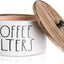 Soporte madera filtro café con tapa cesta rústica blanco