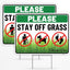 2 Carteles Plástico Corrugado 12x9" Keep Off No Perros