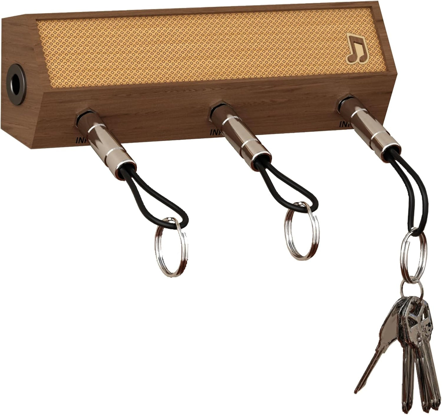 Soporte llaves guitarra madera 3 llaveros enchufables regalo