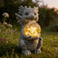 Decoración jardín estatua dragón con luz cristal agrietado