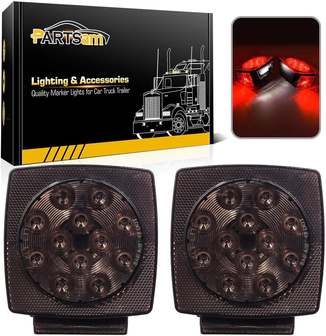 Luces LED sumergibles 12V para remolque señal giro rojo