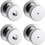 Pomo puerta baño dormitorio cromado sin llave set 4