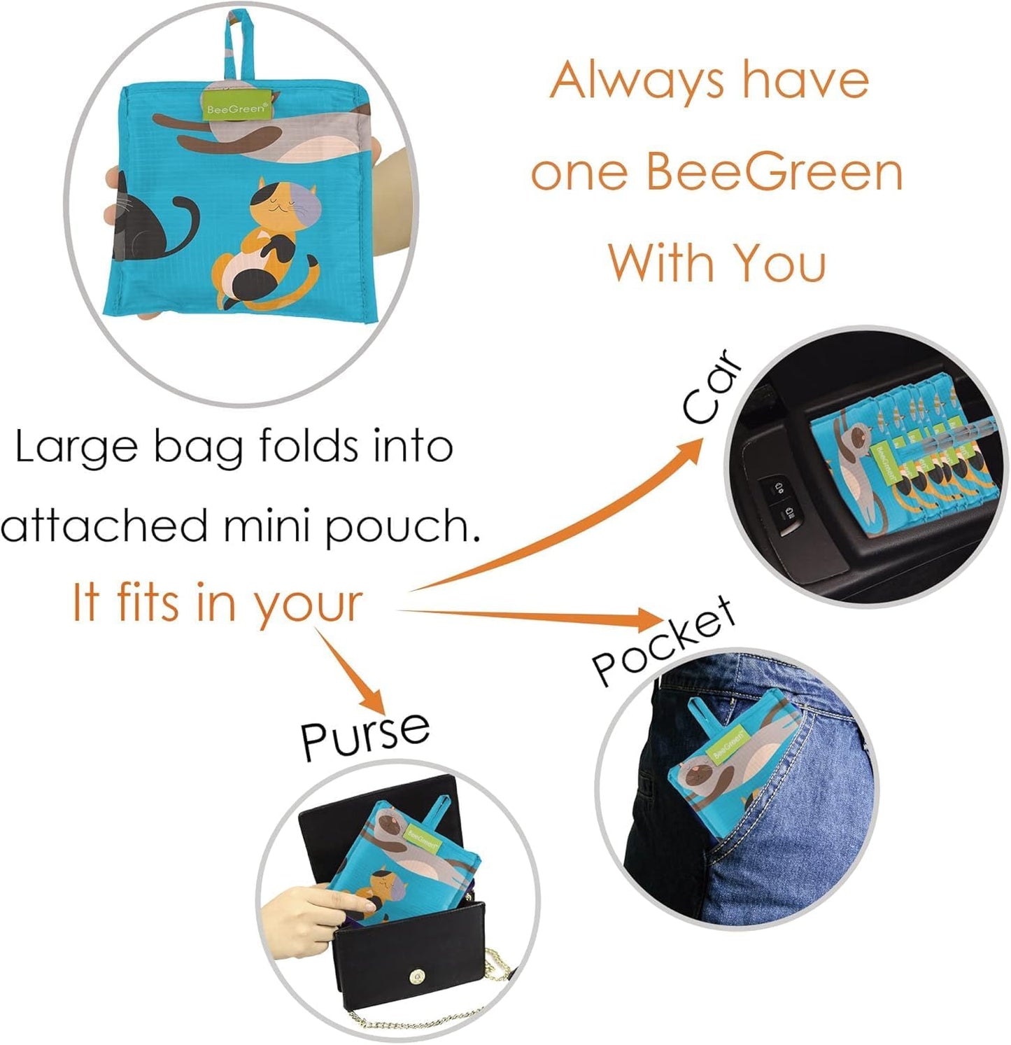 Bolsas reutiliz. para mujer colibrí cisne XL 6 Uds