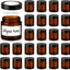 24 Tarros Vidrio 4oz Con Tapas Negras Herméticos Cosméticos