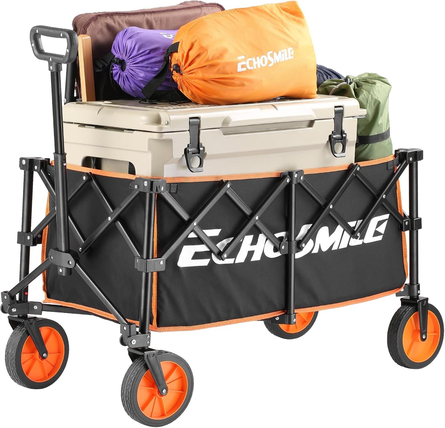 Carro plegable resistente 300lb ruedas ajustables camping