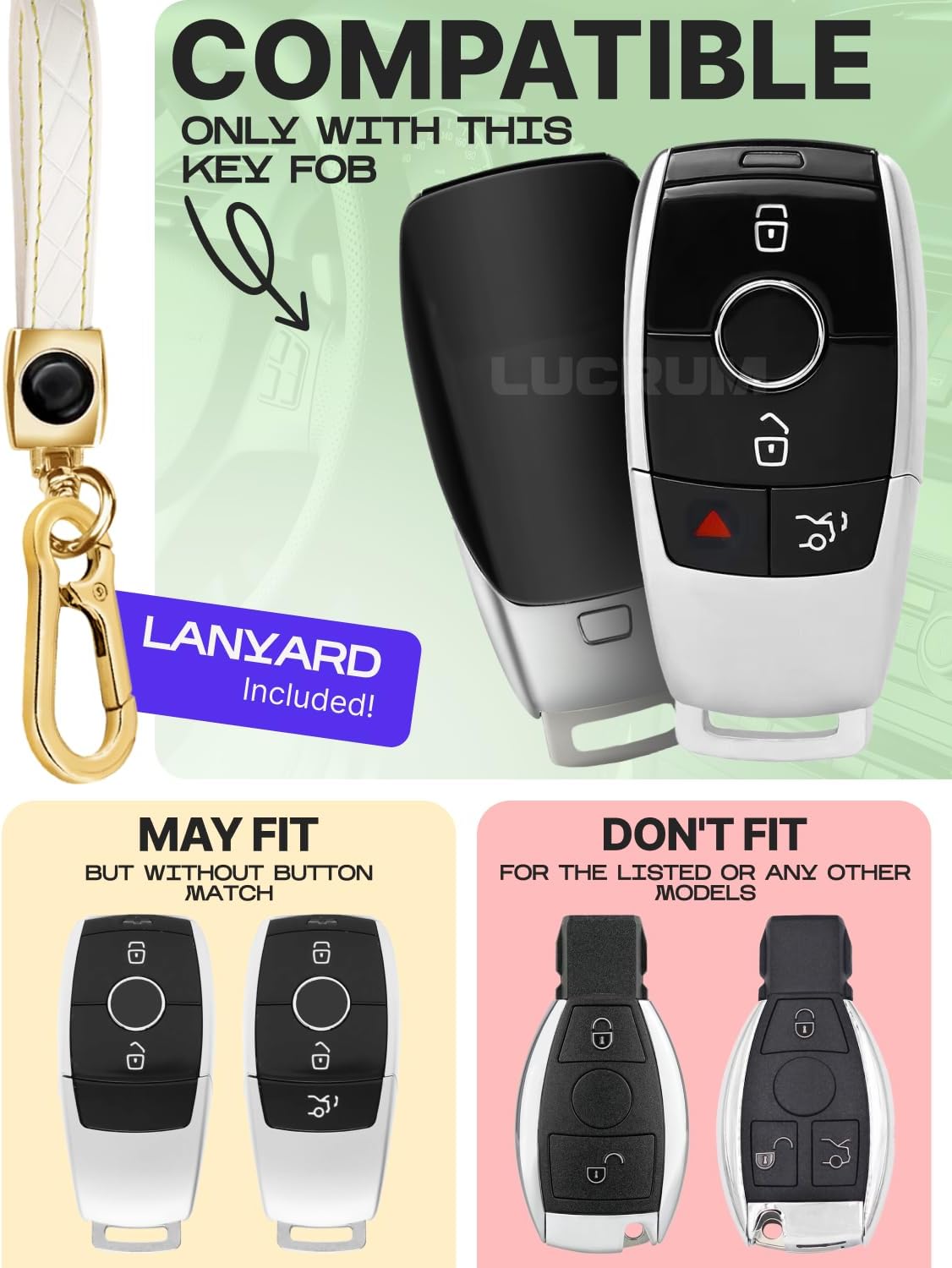 Estuche llavero cuero para Mercedes A C CLA CLS E G GLE S