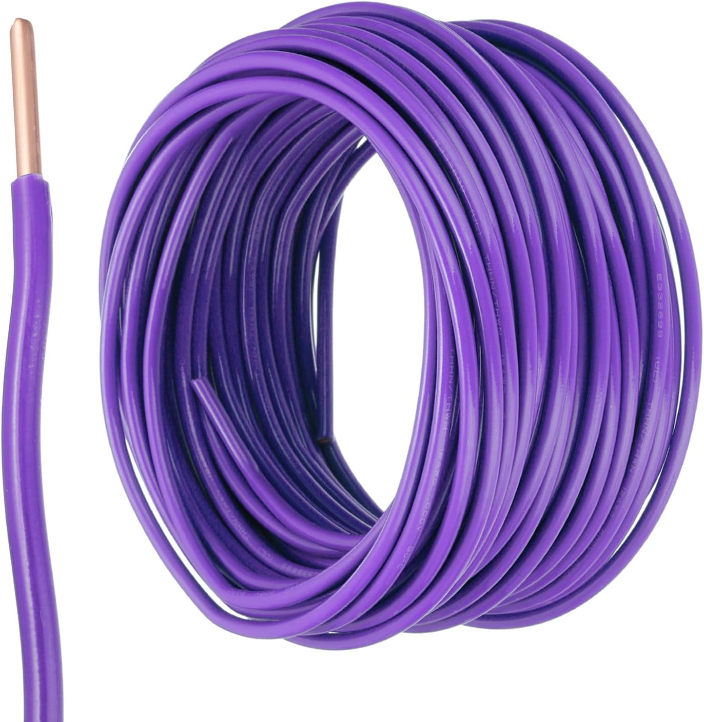 Cable THHN 14 AWG 50pies cobre sólido 600V UL morado