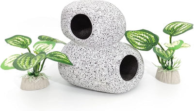 Decoración acuario piel cueva con ventana para pecera Betta