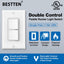 2 Pzas Interruptor Luz Basculante Doble 15A 120V