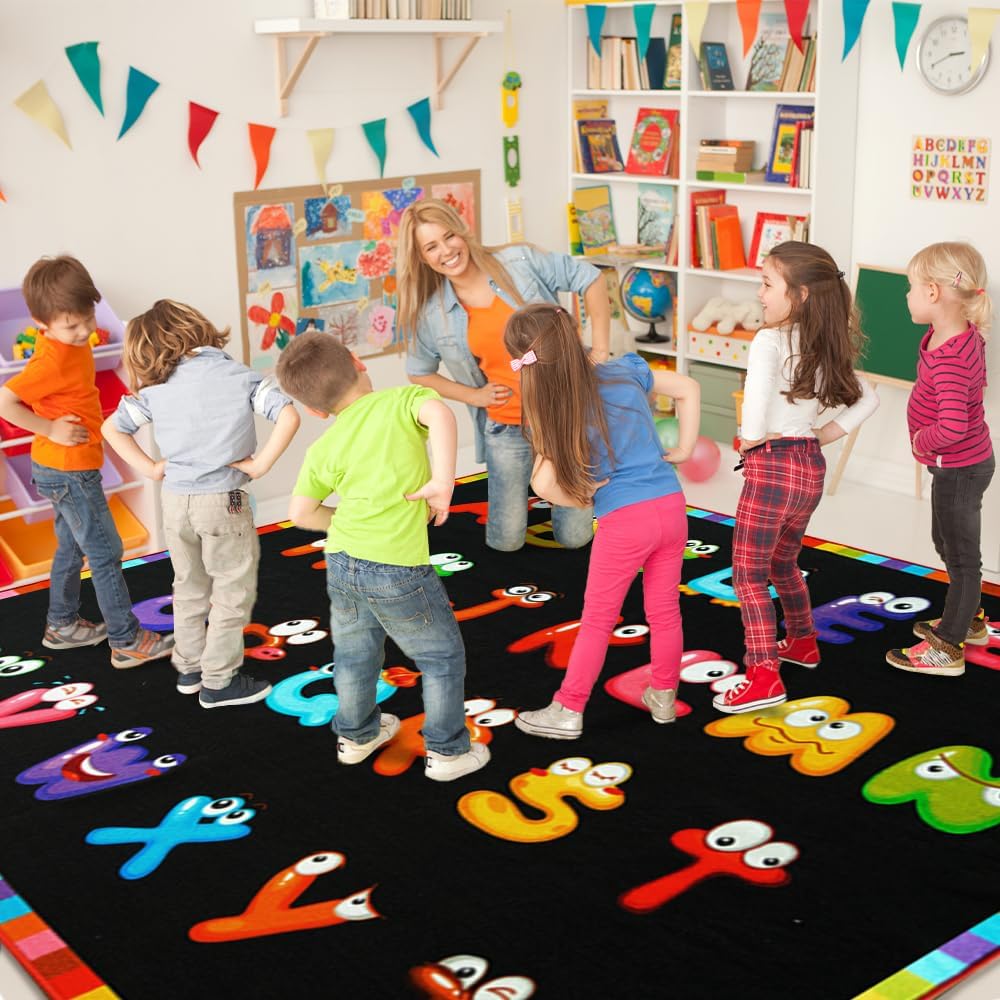 Alfombra preescolar para aula 13x7ft 7pulg color negro