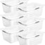 Cesta colada plástico rectangular 6 Pzas color blanco