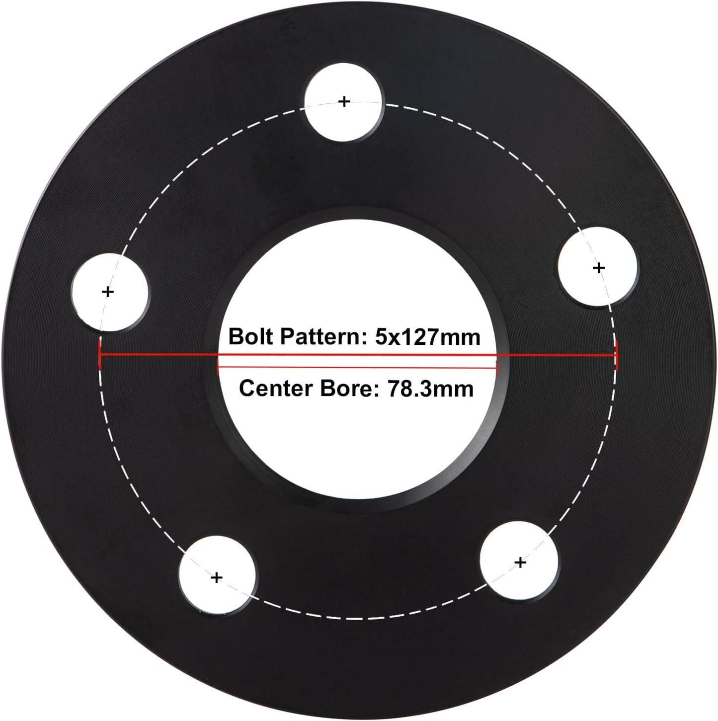 Espaciadores rueda forjados negros 5x5 5x127 78.3mm pack 2