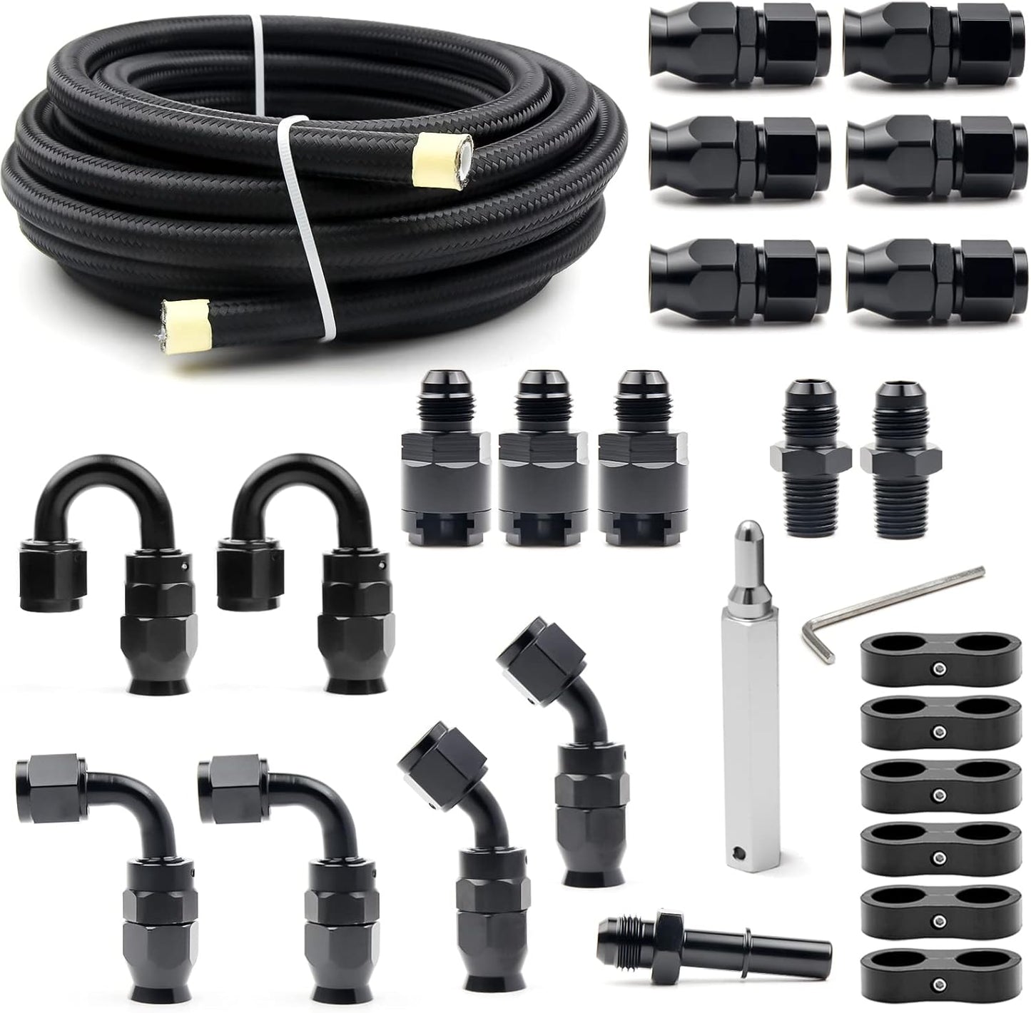 Kit manguera PTFE 5/16pulg trenzado nylon 20pies
