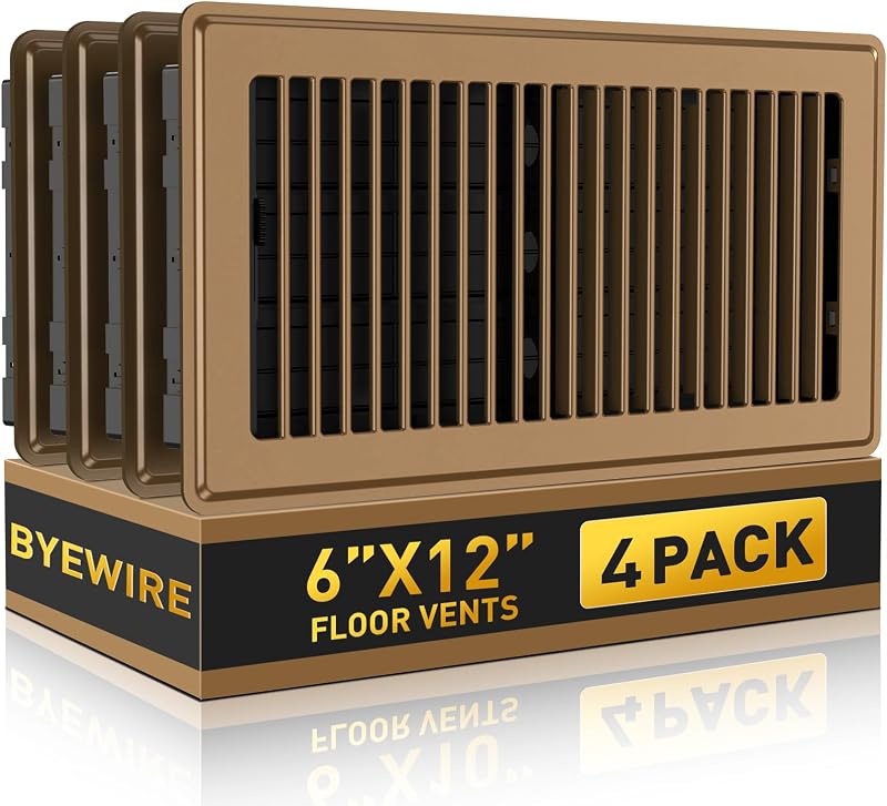 Rejilla piso ajustable 6x12 pack 4 ventilación HVAC