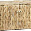 Cesta mimbre rectangular con tapa y asas para estante hogar