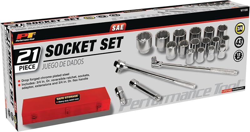 Set 21 Pzas Llaves Vaso 3/4pulg SAE