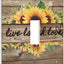 Placa interruptor plástico rústica Live Laugh Love