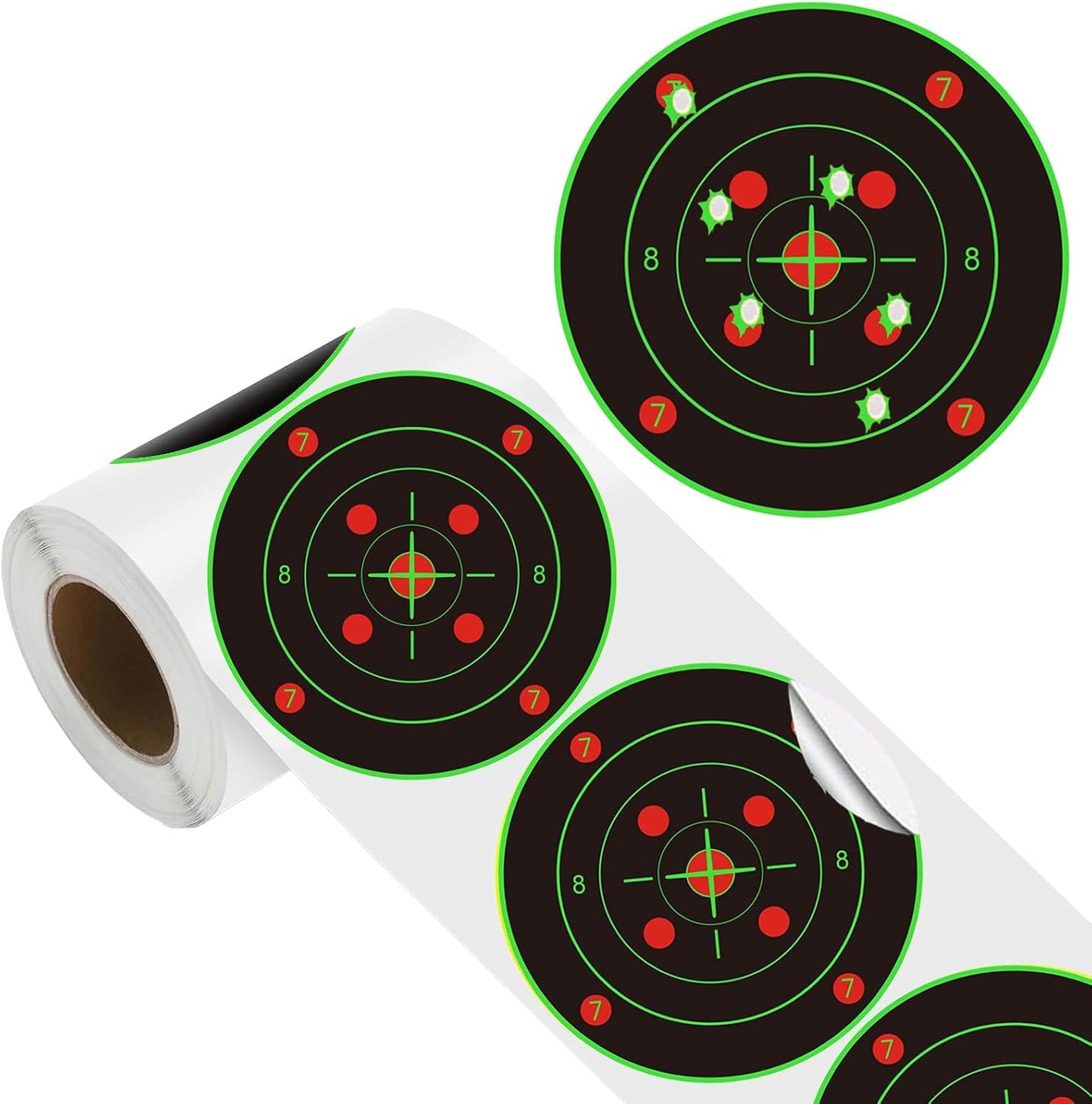 100 Rollo objetivos reactivos 6pulg verde fluorescente