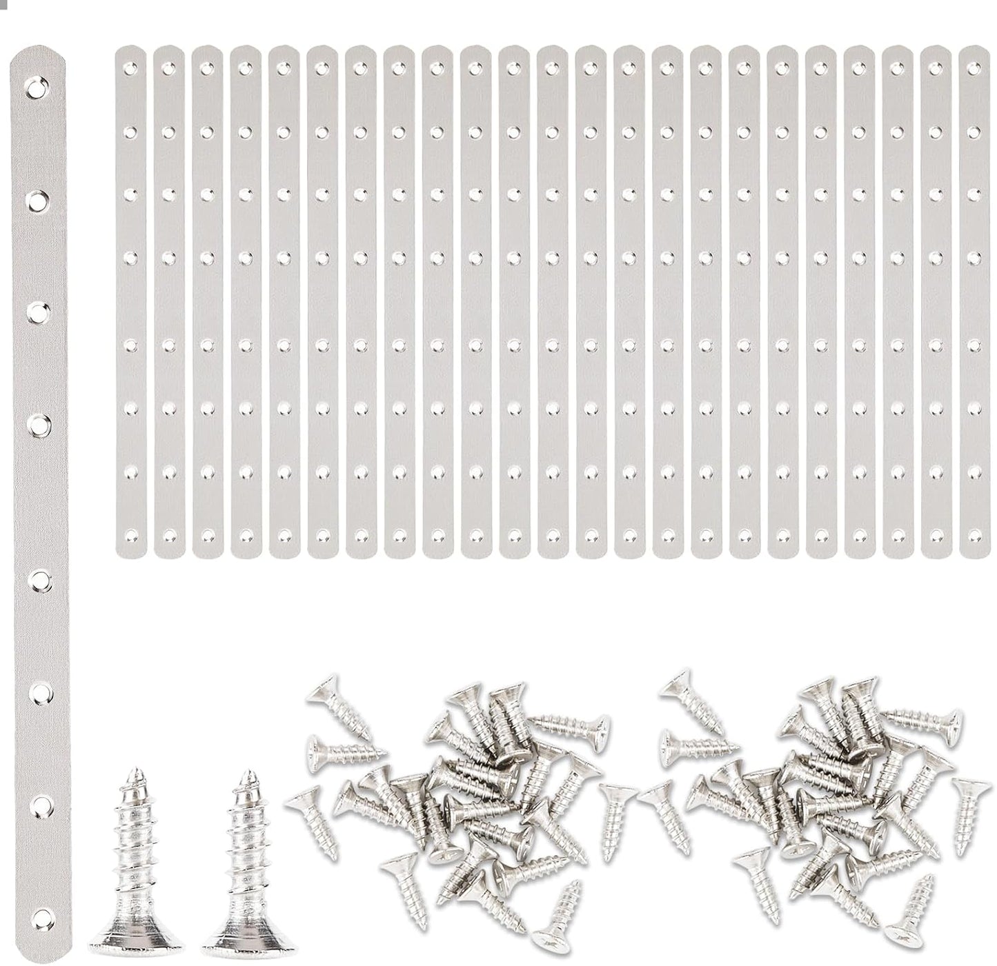 24 Placas Acero Inox 12pulg Soportes Metal Con Agujeros