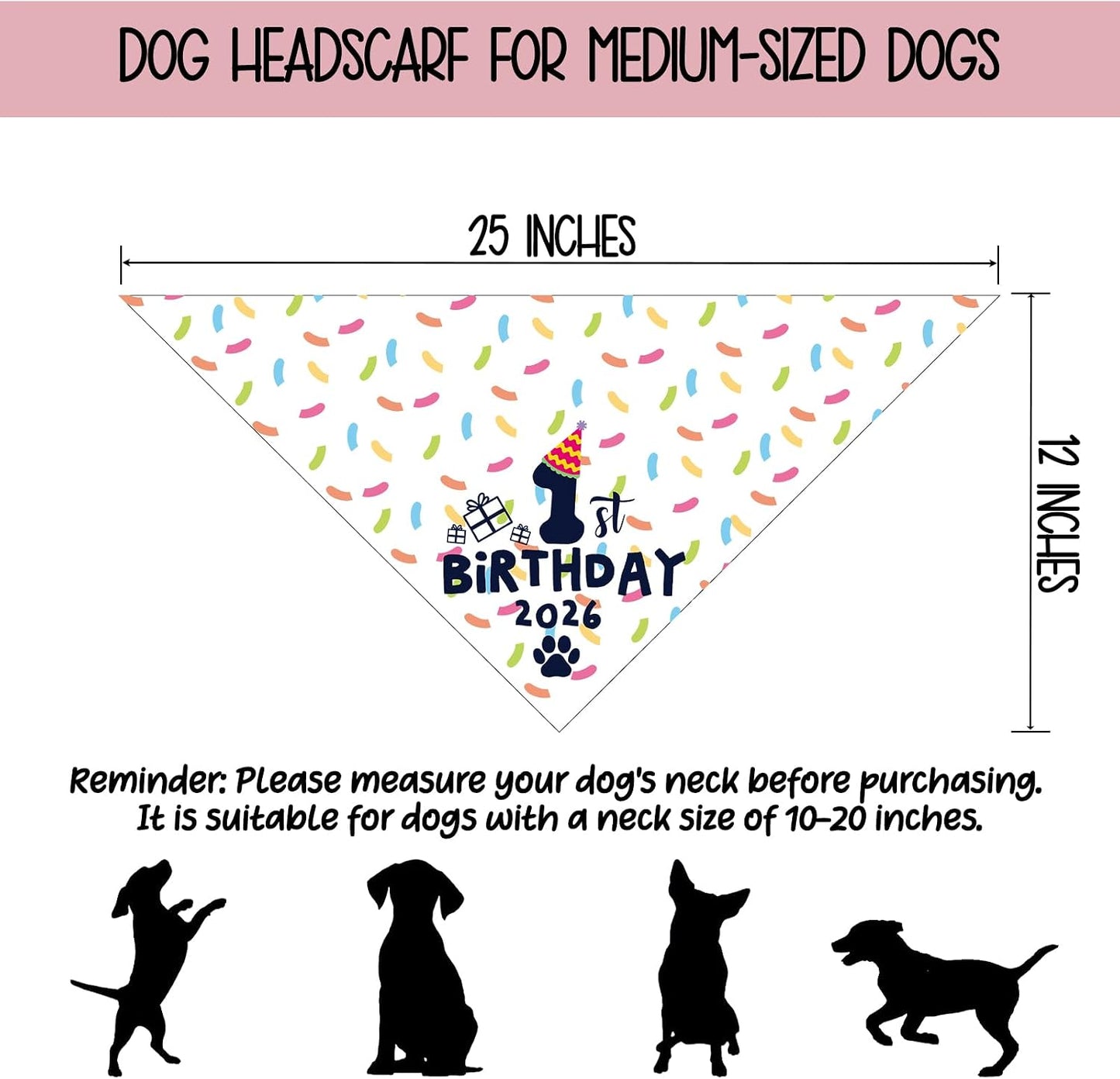 Bandana cumpleaños perro primer aniversario fiesta