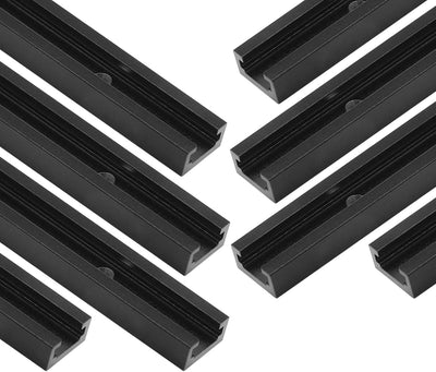 8 Pistas en T de 12pulg Aluminio Negro Doble Corte