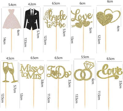 60 Pzas Decoración Cupcakes Boda Frase I Do Love Dorado