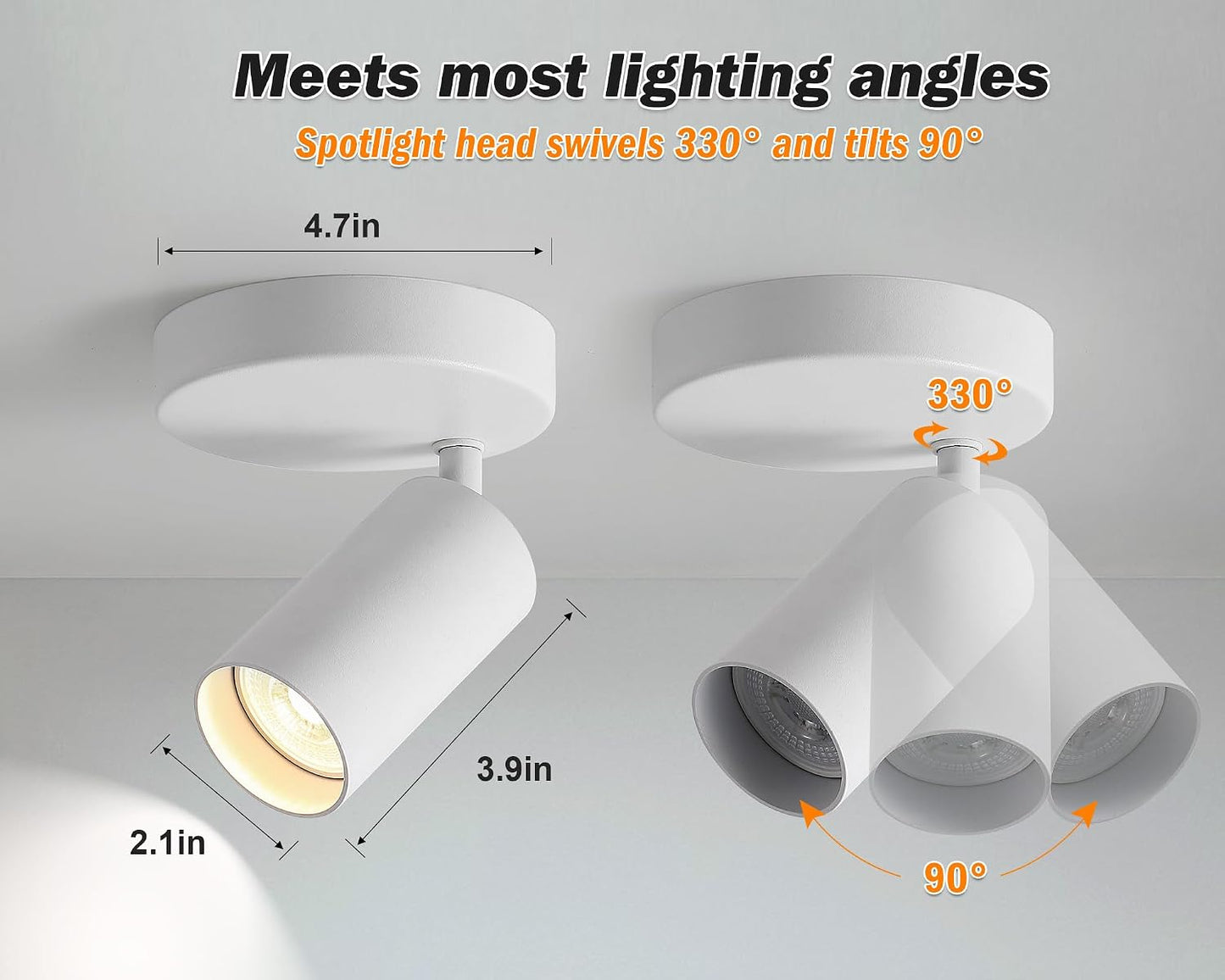 Foco techo blanco ajustable 1 luz flexible