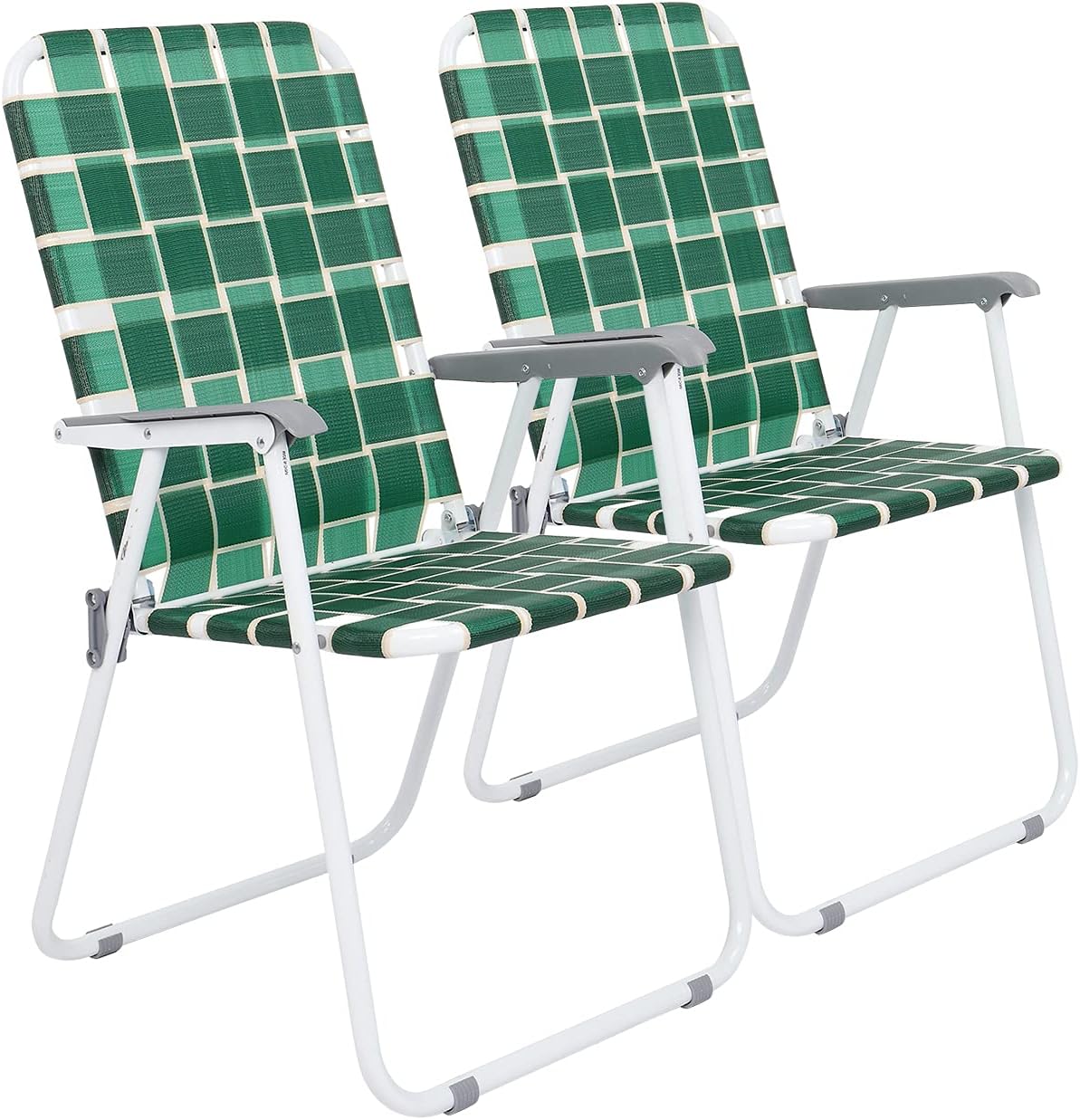 2 Sillas plegables malla para patio y playa verde oscuro