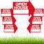 7 Letreros Casa Abierta 18x24pulg Doble Cara Rojo